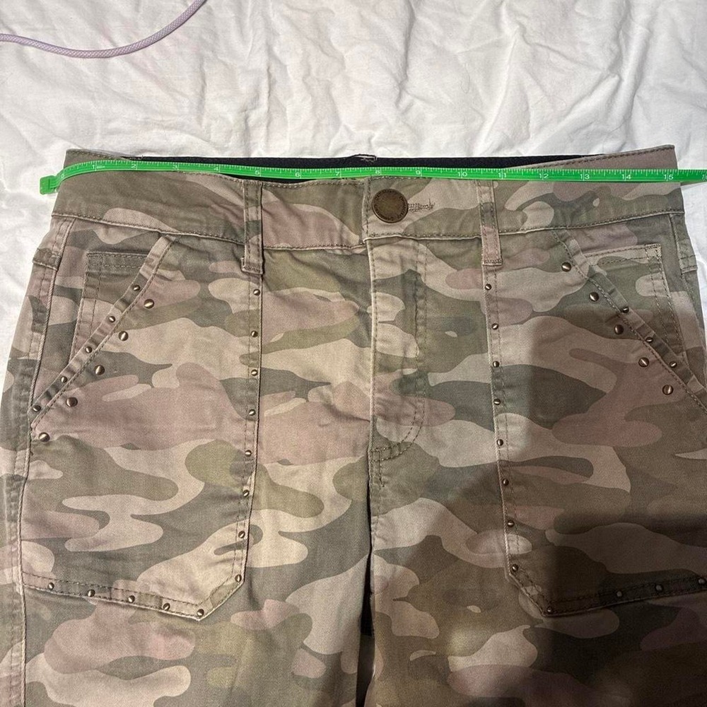 Camo Cargo Pants Studded Pockets Military Y2K Size 8 - Picture 5 of 6